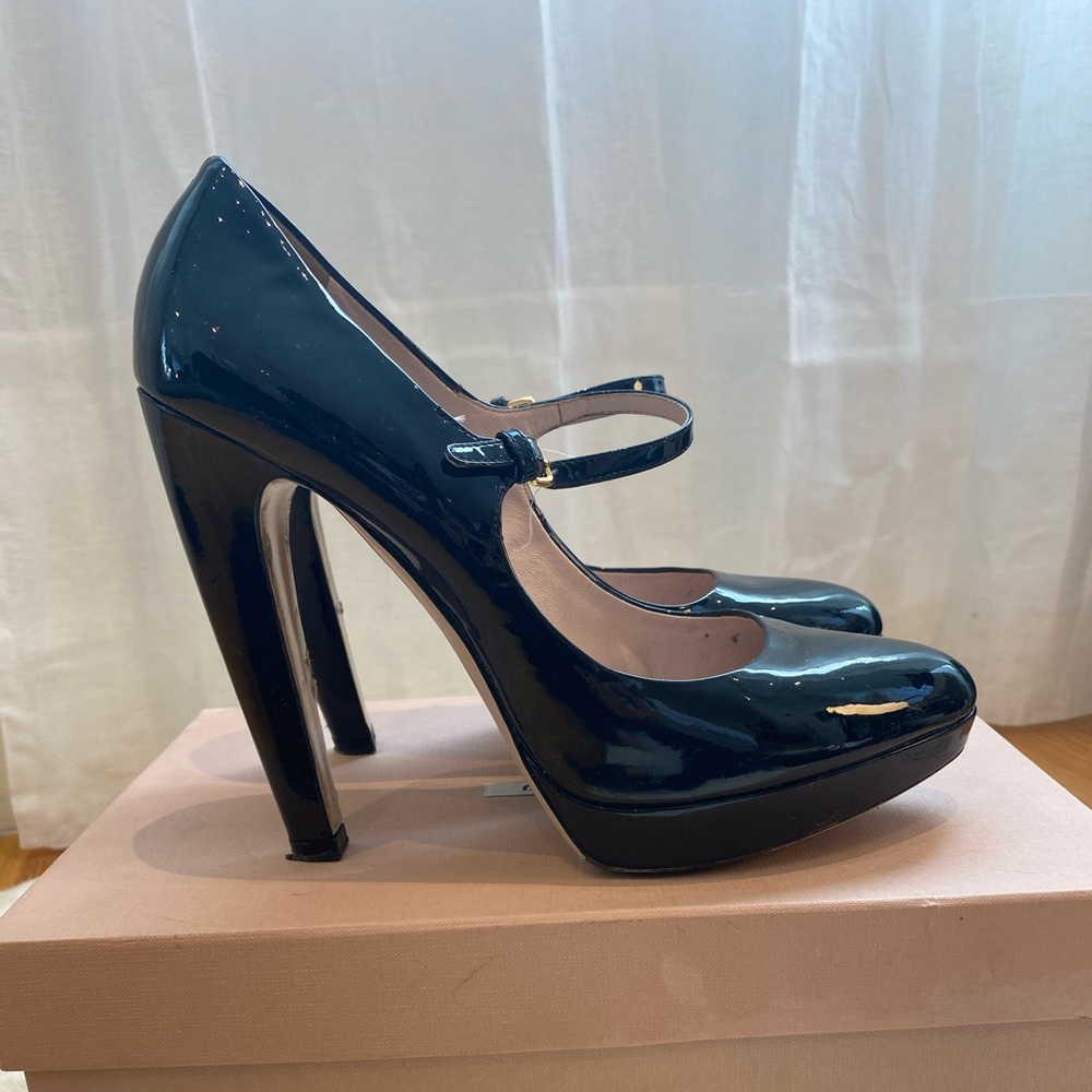 Miu Miu Black Patent Leather Heels